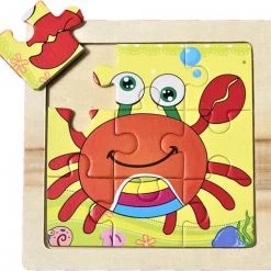 LS Goods Houten Puzzel - Krab - 9 Delig - 11x11 Cm - Montessori -Exporteren puzzels winkel 550x511