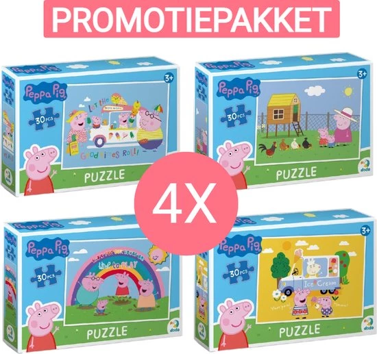 Dodo Toys PROMOTIEPAKKET - 4 X Peppa Pig Puzzel - 30 Stukjes - 20x27 Cm - Peppa Pig Speelgoed 3+ - Kinderpuzzel 3 Jaar 1 Dodo Toys PROMOTIEPAKKET - 4 X Peppa Pig Puzzel - 30 Stukjes - 20x27 Cm - Peppa Pig Speelgoed 3+ - Kinderpuzzel 3 Jaar