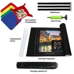 PLAY-IT PLAY IT Puzzelmat XXL 3000 Stuks Oprolbaar - Inclusief Opbergtas, Pomp & Puzzel Bakjes -Exporteren puzzels winkel 550x517 4