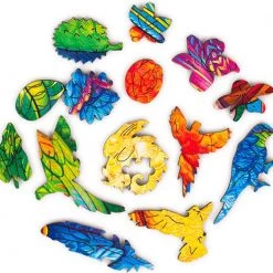 UNIDRAGON Houten Puzzel Dier - Speelse Papegaaien - 193 Stukjes - Medium 44x25 Cm -Exporteren puzzels winkel 550x525 7