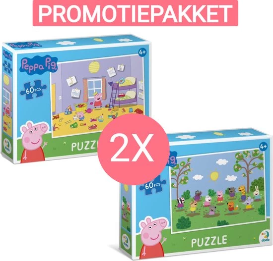 Dodo Toys PROMOTIEPAKKET - 2 X Peppa Pig Puzzel - 60 Stukjes - 23x32 Cm - Peppa Pig Speelgoed 4+ - Kinderpuzzel 4 Jaar 1 Dodo Toys PROMOTIEPAKKET - 2 X Peppa Pig Puzzel - 60 Stukjes - 23x32 Cm - Peppa Pig Speelgoed 4+ - Kinderpuzzel 4 Jaar