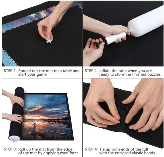 Merkloos Puzzelmat XL - Puzzel Opbergsysteem - Rolmat - Puzzelrol - 1500 Stukjes - 66x117cm 6 Merkloos Puzzelmat XL - Puzzel Opbergsysteem - Rolmat - Puzzelrol - 1500 Stukjes - 66x117cm - Afbeelding 6