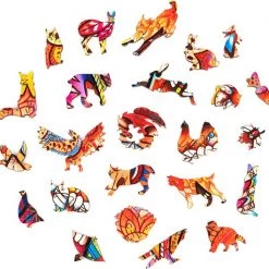 UNIDRAGON Houten Puzzel Dier - Voorzichtige Lynx- 187 Stukjes - Medium 22x33 Cm -Exporteren puzzels winkel 550x529 1