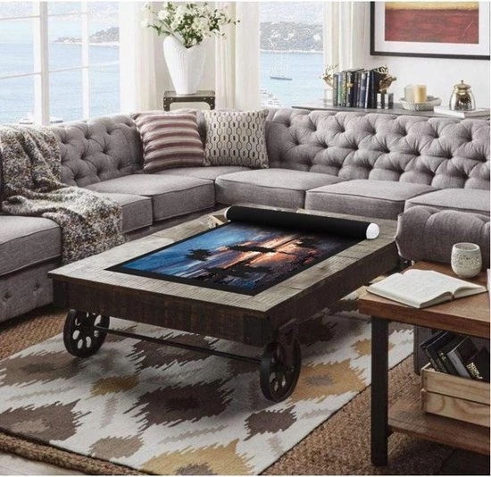 Merkloos Puzzelmat XL - Puzzel Opbergsysteem - Rolmat - Puzzelrol - 1500 Stukjes - 66x117cm 7 Merkloos Puzzelmat XL - Puzzel Opbergsysteem - Rolmat - Puzzelrol - 1500 Stukjes - 66x117cm - Afbeelding 7