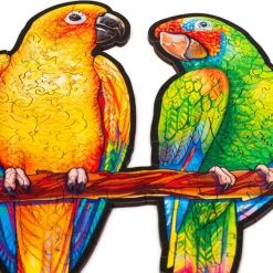 UNIDRAGON Houten Puzzel Dier - Speelse Papegaaien - 193 Stukjes - Medium 44x25 Cm -Exporteren puzzels winkel 550x538 3