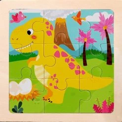 LS Goods Houten Puzzels - 2 Stuks - 9 Delig - Montessori - Blauwe En Gele Dinosaurus - 11x11 Cm -Exporteren puzzels winkel 550x539 2