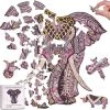 Merkloos Olifant A3 Houten Legpuzzel Houten Puzzel Voor Volwassenen - Jigsaw Puzzels - Wooden Puzzle - Dierenpuzzel Hout Moeilijkheidsgraad 5A