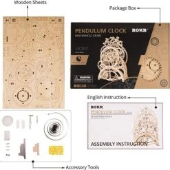 You-home.nl Houten 3D Puzzel Voor Volwassenen | Slingerklok | Pendulum Clock | Mechanisch | Educatief | Vrije Tijd | Robotime | Model Bouwpakket -Exporteren puzzels winkel 550x544 3