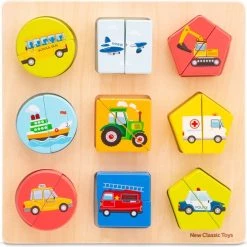 New Classic Toys Houten Geometrische Vormenpuzzel - Voertuigen -Exporteren puzzels winkel 550x545 4