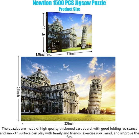 Happy Puzzle Jigsaw Legpuzzel - Toren Van Pisa - Puzzel 1500 Stukjes Volwassenen - Kerst Cadeautje - Met Extra Voorbeeldposter - Museum Puzzel - 80*60 Cm 4 Happy Puzzle Jigsaw Legpuzzel - Toren Van Pisa - Puzzel 1500 Stukjes Volwassenen - Kerst Cadeautje - Met Extra Voorbeeldposter - Museum Puzzel - 80*60 Cm - Afbeelding 4