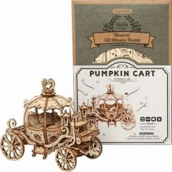Houten 3D Puzzel Voor Volwassenen | Assepoester Koets | Pumpkin Cart | Vrije Tijd | Robotime | Model Bouwpakket -Exporteren puzzels winkel 550x548 6