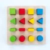 Engelhart Geometric Sorter 21 X 21 Cm Color//size 4x4 Rubber Wood Plate