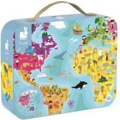 Janod Puzzel - De Wereld Dubbelzijdig -Exporteren puzzels winkel 550x550 140