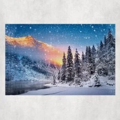 Ontwerp-Zelf Puzzel - Winters Landschap - 1000 Stukjes