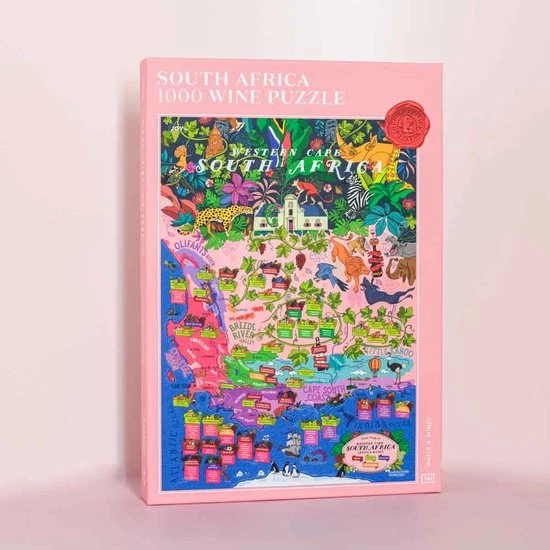 Water & Wines Puzzel Zuid-Afrika Wijn - Wijnkaart Zuid-Afrikaanse Wijngebieden - Legpuzzel 1000 Stukjes - Wijnliefhebber 2 Water & Wines Puzzel Zuid-Afrika Wijn - Wijnkaart Zuid-Afrikaanse Wijngebieden - Legpuzzel 1000 Stukjes - Wijnliefhebber - Afbeelding 2