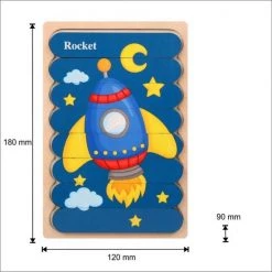 Van Theo Houten Puzzel - Dubbelzijdige Kinderpuzzels - Set 4-in-1 - Montessori Speelgoed - Set Jungle En Dino's -Exporteren puzzels winkel 550x550 53