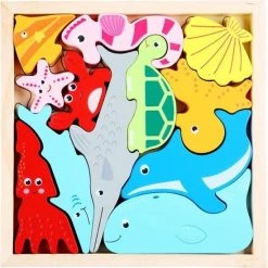 Van Theo Houten Puzzel - Houten Speelgoed - 3D Puzzel - Kinderen - Oceaan