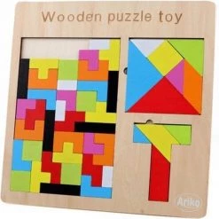Ariko XL Puzzel | Tangram Puzzel |russian Block Puzzel | Houten Puzzel | Tetris | Kinderpuzzel | Tetris Puzzel | Houten Speelgoed | 3 In 1