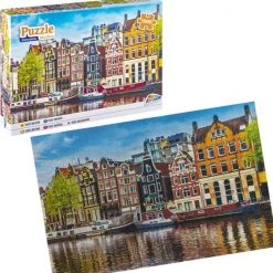 Grafix Puzzel 1000 Stukjes Volwassenen | Thema Grachtenpanden Van Amsterdam | Afmeting 50 X 70 CM | Legpuzzel