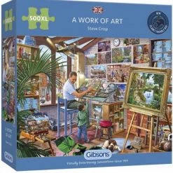 Legpuzzel Gibsons - Kunstschilder - 500 Extra Grote Puzzelstukken- Oudere/slechtziende