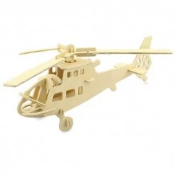 De Bouwplaats Bouwpakket 3D Puzzel Helikopter- Hout
