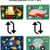 Van Theo Houten Puzzel - Dubbelzijdige Kinderpuzzels - Set 4-in-1 - Montessori Speelgoed - Set Voertuigen