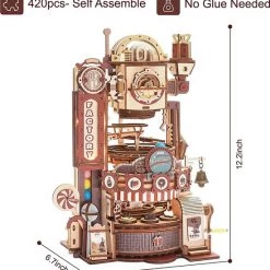 Robotime Marmeren Run 3D Puzzel Mechanische Houten Model Kits Voor Volwassen Om Laser Cut Jigsaw STEM Speelgoed Bouwbouwkits Voor Jongens (Chocoladefabriek) -Exporteren puzzels winkel 550x587