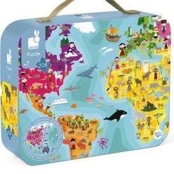 Janod Puzzel - De Wereld Dubbelzijdig -Exporteren puzzels winkel 550x598 2