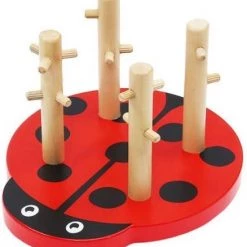 Merkloos Houten Puzzel Lieveheersbeestje - Stapelbare Ladybird Puzzle - Baby Peuter Speelgoed - Stapel Blokken