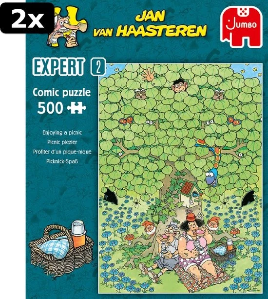 2x Jan Van Haasteren Expert 2: Picknick Plezier Puzzel - 500 Stukjes 3 2x Jan Van Haasteren Expert 2: Picknick Plezier Puzzel - 500 Stukjes - Afbeelding 3