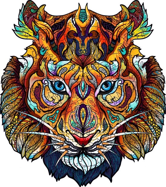 Brickkies , Sterke Tijger, Invincible Tiger, Jigsaw Puzzle, Houten Puzzel, A3, Maat L, 39 X 35 Cm, 306 Stukjes 1 Brickkies , Sterke Tijger, Invincible Tiger, Jigsaw Puzzle, Houten Puzzel, A3, Maat L, 39 X 35 Cm, 306 Stukjes