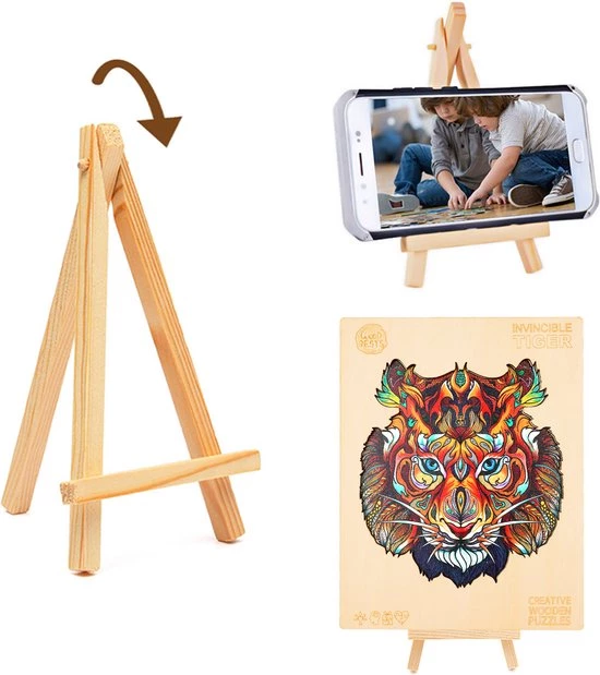 Brickkies , Sterke Tijger, Invincible Tiger, Jigsaw Puzzle, Houten Puzzel, A3, Maat L, 39 X 35 Cm, 306 Stukjes 4 Brickkies , Sterke Tijger, Invincible Tiger, Jigsaw Puzzle, Houten Puzzel, A3, Maat L, 39 X 35 Cm, 306 Stukjes - Afbeelding 4