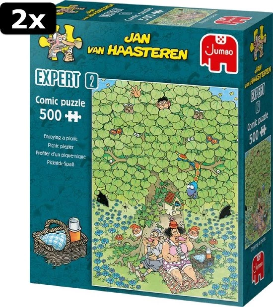 2x Jan Van Haasteren Expert 2: Picknick Plezier Puzzel - 500 Stukjes 2 2x Jan Van Haasteren Expert 2: Picknick Plezier Puzzel - 500 Stukjes - Afbeelding 2