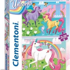 Clementoni PUZZEL 2X20 EENHOORN -Exporteren puzzels winkel 550x631