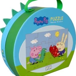 Barbo Toys Peppa Pig - Puzzelkoffer - George - Puzzel - 12 Puzzelstukjes - Speelgoed