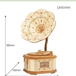 Houten 3D Puzzel Voor Volwassenen | Grammofoon | Vrije Tijd | Robotime | Model Bouwpakket | By You-Home.nl -Exporteren puzzels winkel 550x648