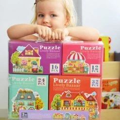 MiDeer - 4-in-1 Puzzels In Mooie Geschenkdoos - 12 + 16 + 24 + 35 Extra Grote Puzzelstukjes - Vervoer & Dier: Brandweerwagen + Boot + Vliegtuig + Raket - Kinderpuzzel - Educatief Speelgoed Voor Kinderen -Exporteren puzzels winkel 550x649