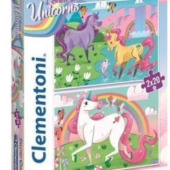 Clementoni PUZZEL 2X20 EENHOORN -Exporteren puzzels winkel 550x658