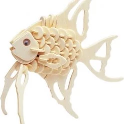 Merkloos Houten Dieren 3D Puzzel Vis - Speelgoed Bouwpakket 23 X 18,5 X 0,3 Cm.