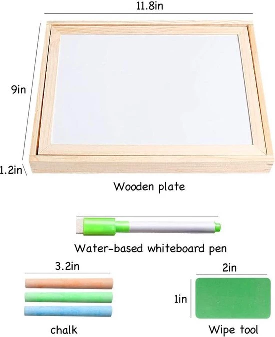 Merkloos Magnetische Verkleed Puzzel & Krijtbord - Alles In 1 Houten Speelbox - Multifunctioneel - 100 Stukken 6 Merkloos Magnetische Verkleed Puzzel & Krijtbord - Alles In 1 Houten Speelbox - Multifunctioneel - 100 Stukken - Afbeelding 6