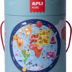 APLI Kids Ronde Puzzel Wereldkaart