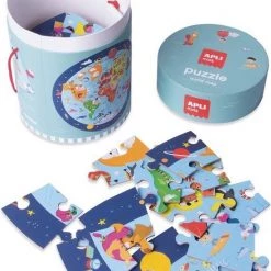 APLI Kids Ronde Puzzel Wereldkaart -Exporteren puzzels winkel 550x688 2