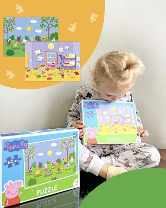 Dodo Toys PROMOTIEPAKKET - 2 X Peppa Pig Puzzel - 60 Stukjes - 23x32 Cm - Peppa Pig Speelgoed 4+ - Kinderpuzzel 4 Jaar 5 Dodo Toys PROMOTIEPAKKET - 2 X Peppa Pig Puzzel - 60 Stukjes - 23x32 Cm - Peppa Pig Speelgoed 4+ - Kinderpuzzel 4 Jaar - Afbeelding 5