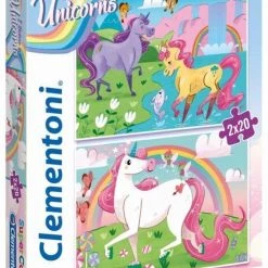 Clementoni PUZZEL 2X20 EENHOORN -Exporteren puzzels winkel 550x702