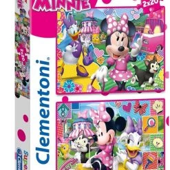Clementoni - Superkleur Puzzels - Disney Minnie Happly Helpers - 2x20 Stukjes -Exporteren puzzels winkel 550x746 1