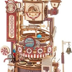 Robotime Marmeren Run 3D Puzzel Mechanische Houten Model Kits Voor Volwassen Om Laser Cut Jigsaw STEM Speelgoed Bouwbouwkits Voor Jongens (Chocoladefabriek)