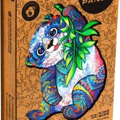 UNIDRAGON Houten Puzzel Dier - Serieuze Panda - 318 Stukjes - King Size 31x41 Cm -Exporteren puzzels winkel 550x815